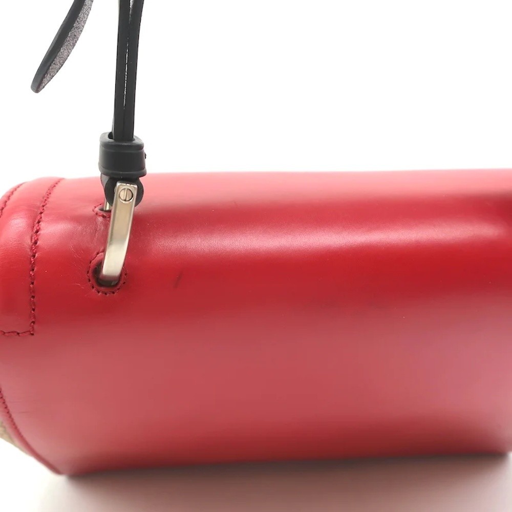 Fendi Silvana Top Handle Bag Red & Brown Leather Small Crossbody - Picture 4 of 12